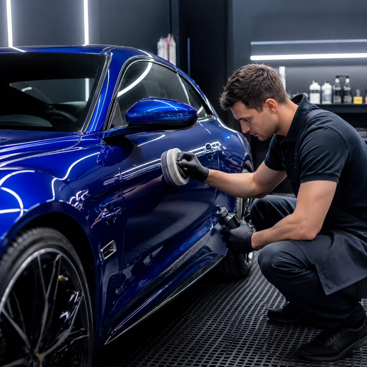 Technicians working in the DigiBillMate Cars workshop